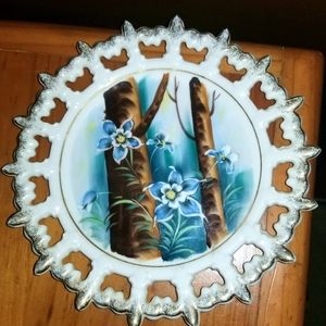 Vintage Lefton China Reticulated Lattice Edge 8" Plate